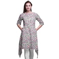 thumbnail image 1 of Bimba Kurti Asymétrique Blanc à Imprimé Floral de Bourgeons de Magnolia pour Femmes, Robe Tunique d'Été Indienne XSmall, 1 of 6