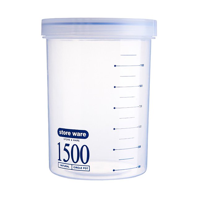 Oleegame 1 Pce Bocal Rond en Plastique Scellé pour Rangement de Produits Bocal de Rangement Cuisine Boîte de Rangement Multigrains