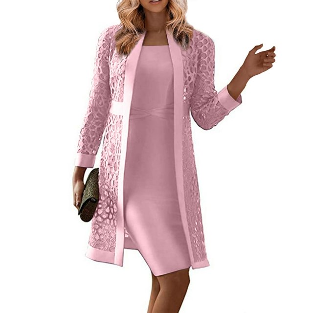 Robes pour la Mère de la Mariée pour Femmes Manches Longues Veste Longueur Genou