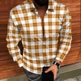 thumbnail image 3 of Timdgard Button down Shirts for Men Fall Plaid Lapel V Neck Long Sleeve Shirts Work Casual Tops, 3 of 8