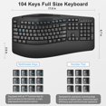 thumbnail image 3 of Wireless Keyboard and Mouse Combo, 2.4G Full Size Wave Keys Ergonomic Keyboard with Wrist Rest, Phone Holder, 3-Level DPI Wireless Silent Mouse with, 3 of 8