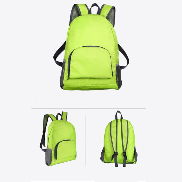 Uuiauoio Foldable Backpack Minimalist Design Lightweight Student Backpack Zipper Strip Side Mesh Pocket Compact Storage Easy Carry Travel Daypack