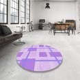 thumbnail image 4 of Ahgly Tapis d'Intérieur Lavable en Machine Carré Transitionnel Heliotrope Violet, 3 Pieds Carré, 4 of 7