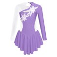 thumbnail image 1 of RUNQHUI Enfants Filles Manches Longues Ballet Danse Justaucorps Gymnastique Dos Creux Strass Sequins Rouleau Lavande 6, 1 of 5