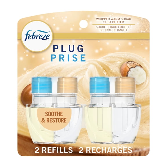 Febreze Désodorisant à Brancher, Recharge d'Huile Parfumée Anti-Odeurs, Parfum Apaise & Restaure 2 Recharges