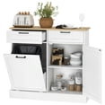 thumbnail image 1 of HOMCOM Tilt Out Trash Cabinet, Kitchen Island with 2 Drawers, White, 1 of 10
