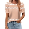 thumbnail image 1 of Pisexur Hauts pour Femmes, Hauts de Sortie pour Femmes & T-Shirt à Manches Courtes Col Rond Imprimé, Haut Ample, Hauts de Printemps pour Femmes Kaki, m, 1 of 5