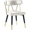 thumbnail image 3 of Meridian Furniture Rheingold Velvet Dining Chair, Cream (Set of 2), 3 of 7