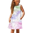 thumbnail image 4 of LSLJS Robes d'Été pour Tout-Petits pour Filles Robe à Imprimé Floral Robe à Nœud Vêtements Décontractés Enfants Robe Soleil Sans Manches, 4 of 6