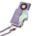thumbnail image 5 of Crossbody Phone Case Wallet with Detachable Strap for Honor X9B Shockproof Cover Purple, 5 of 5