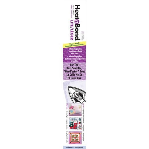 HEATNBOND Lite Iron-On Adhesive Value pack, 43 cm (16.9 in) × 3 m (17" × 3¼yds), 3 m (3.28 yd)