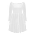 thumbnail image 5 of CEHVOM Women Sexy Elegant Deep V-neck Solid Color Long Sleeve Ruffled Evening Dress, 5 of 5