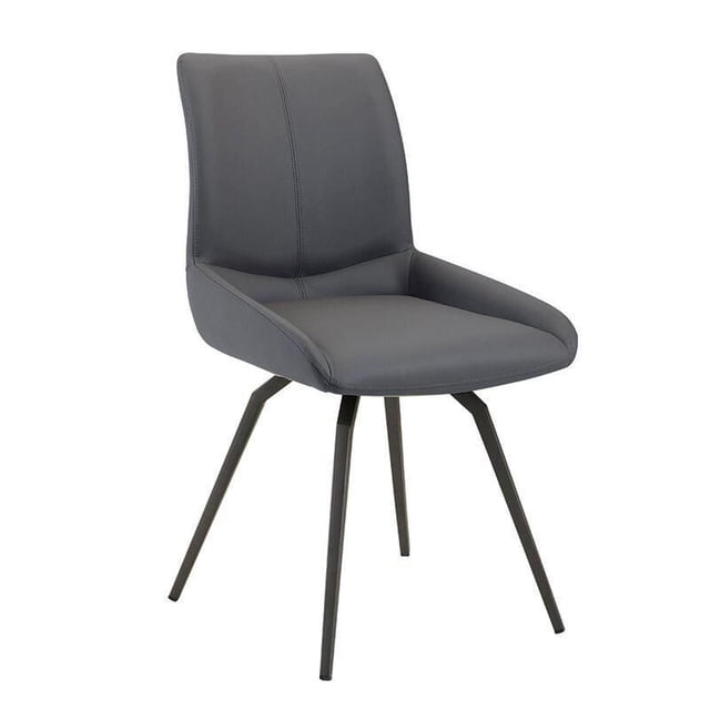 Ruben Ensemble de 2 Chaises de Salle à Manger Pivotantes en Gris avec Siège et Dossier Rembourrés, Pattes Métalliques Évasées et base Pivotante, Convenant aux Repas, aux Sièges de Cuisine, aux Conférences Ou aux Études.
