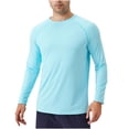 thumbnail image 1 of Dagugfen Hauts pour Hommes Chemises de Protection Solaire Manches Longues Col Rond Ajusté Extensible Course Entraînement Chemises Été, 1 of 9