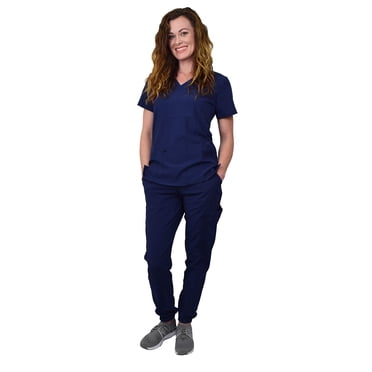 Ensemble de Sarrau Jogger Médical pour Femmes gT 4FLEX Haut et Pantalon - Marine - Petit