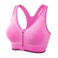 thumbnail image 1 of FYEGRE Sports Bras for Women Full Support Front Zip Closure Compression Bras Post Surgery Wireless Racerback Sport Brassiere Hot Pink M, 1 of 4