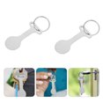 thumbnail image 4 of KAKOWELY quarter holders for coins 4pcs Stainless Steel Shopping Trolley Token Metal Coin Holder Key Chain Diy Shopping Cart Token Keychain Key Rings For Convenient Portable, 4 of 5