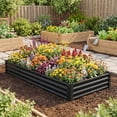 thumbnail image 2 of Outsunny 8x4x1ft Galvanized Raised Garden Bed, Open Bottom, Black, 2 of 10