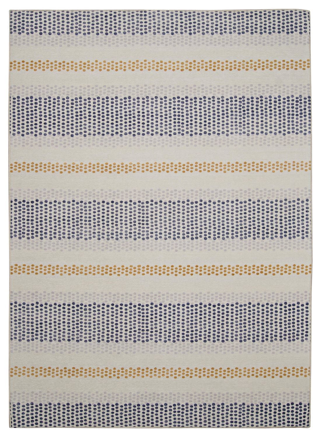 Tapis d'accent extérieur lavable Delray ivoire & bleu 3 pi x 5 pi