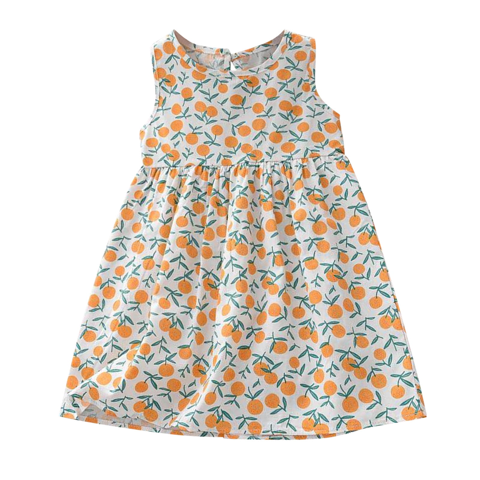 Kcodviy Robe d'Été pour Filles Décontractée, Vêtements à Imprimé Animal pour Filles, Robes de Princesse Sans Manches, Robe à Drapeau Floral pour Enfants, Robe de Plage pour Enfants à Imprimé