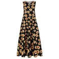 thumbnail image 3 of Fridja Robe Maxi Vintage Tournesol Bohème Sans Manches Col en V pour Femmes Grande Taille, 3 of 9