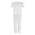 thumbnail image 4 of HXWCHs Combinaisons à Jambe Droite pour Femmes Combinaison Grande Taille pour Femmes Combishort Mode à Épaules Dénudées avec Taille Haute et Pantalon Grand Extensible Confortable m Blanc, 4 of 4