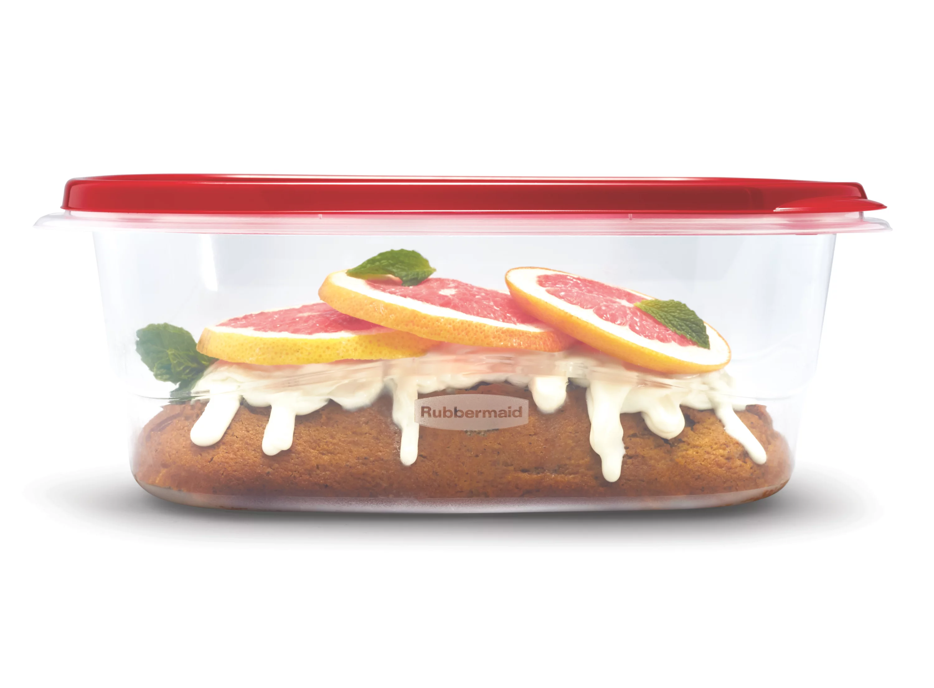 Contenants rectangulaires pour la conservation des aliments Rubbermaid TakeAlongs à emporter, couvercles rouge rubis, 1.8 L (8 tasses), paquet de 2