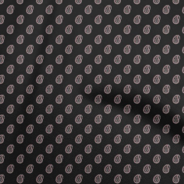 oneOone Georgette Viscose Black Fabric Asian Floral Block Sewing Craft Projects Fabric Prints By Yard 42 Inch Wide