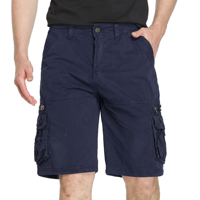 Besolor Shorts Cargo pour Hommes Décontractés Amples à Fermeture Éclair Jambe Droite Shorts d'Extérieur de Randonnée et d'Entraînement avec Multiples Poches