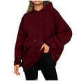 thumbnail image 1 of Besolor Womens Plus Size Hoodies Long Sleeve Drawstring Pullover Tops Casual Loose Fall Winter Hooded Sweatshirts, 1 of 6