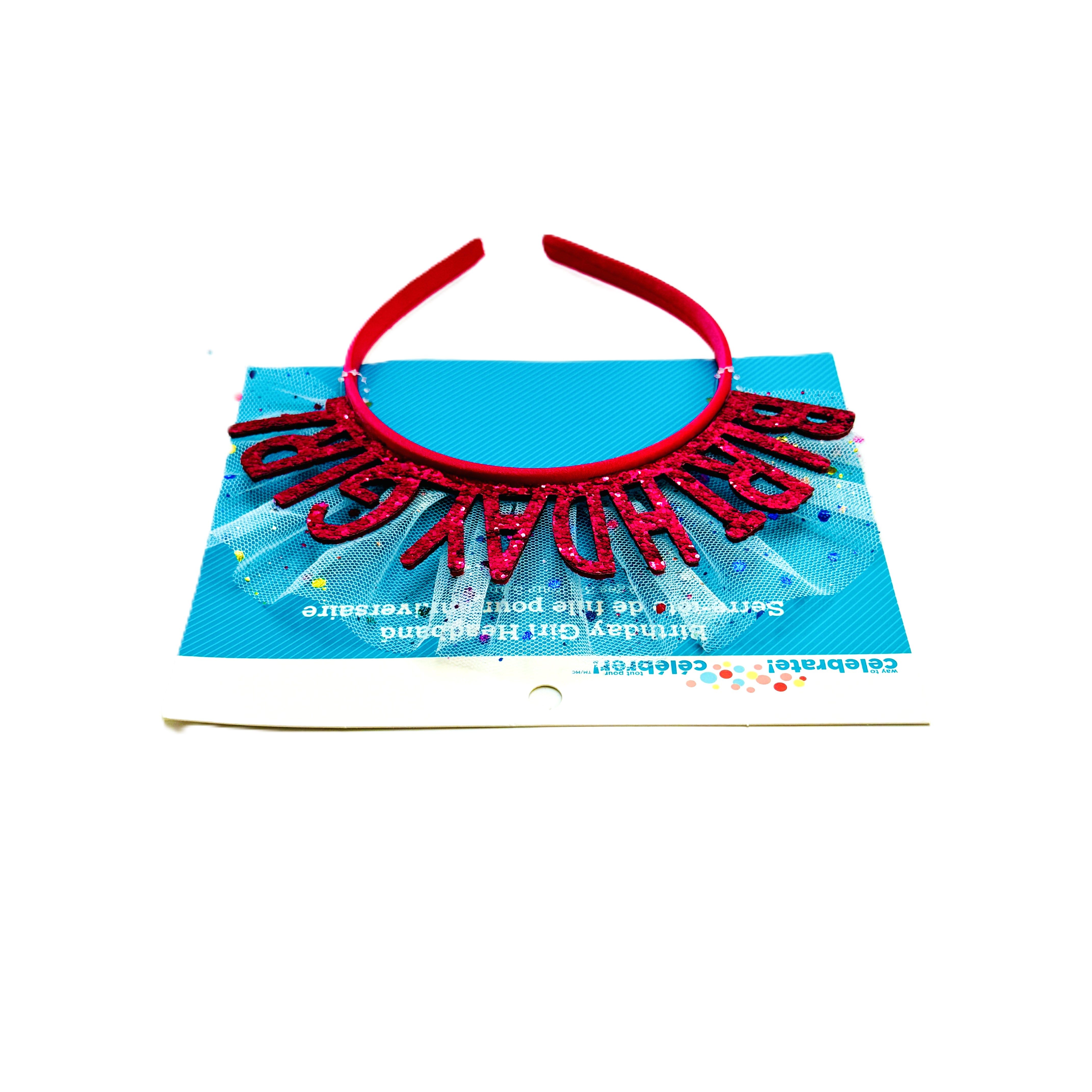 Way To Celebrate Birthday Girl Confetti Headband Pink, Fabric & Plastic, 1 Count
