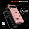 thumbnail image 4 of ShieldPlus for Google Pixel 9 Phone Case with Finger Ring Holder Kickstand, Heavy Duty Shockproof Rugged Protective Case for Pixel 9 Pro 6.3 Inch, Working with Magnetic Car Phone Mount,Rosegold, 4 of 7