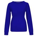thumbnail image 4 of Yuyuzo 2025 Automne Chandail Sport Uni pour Femme Décontracté Ample à Col Rond Raglan à Manches Longues Chandail Tunique Hauts Bleu A2, 4 of 5