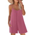thumbnail image 1 of ORUYROP SNUGWIND Femmes Casual Sans Manches Sangle Lâches Combinaisons Réglables Stretch Shorts Romper avec Poches, 1 of 4
