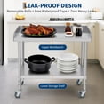 thumbnail image 2 of EDTara Stainless Steel Work Table with Wheels, Heavy-Duty Prep Table with Removable Backsplash for Versatile Commercial Use, 2 of 7