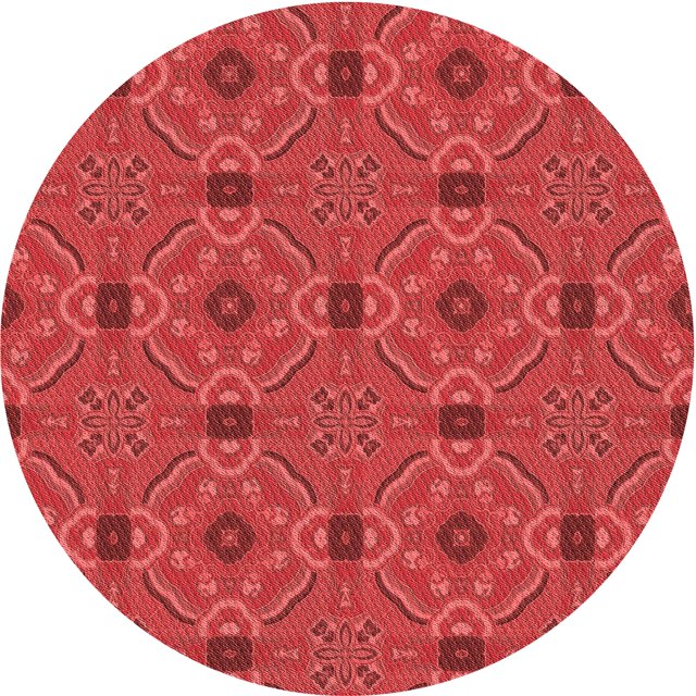 Ahgly Tapis Rond Lavable en Machine Intérieur Transitionnel Rouge, 3 Pieds Rond