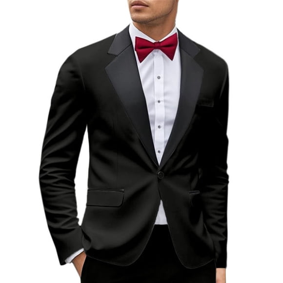 Men'S And Suit Jackets Tailored Fit Suit Coat For Business Party Wedding And Events Stylish Collar Design Versatile For All Seasons Men'S Blazers & Suit Jackets Black S
