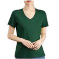 thumbnail image 1 of Timegard Womens Tops V Neck Short Sleeve Comfy Solid Color Basic Tee Casual Loose Workout Top Summer, 1 of 4