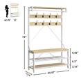thumbnail image 3 of Garvee Industrial 3-Tier Hall Tree with Bench, 39.9" Coat Rack & Shoe Storage for Entryway, Hallway, Living Room, 3 of 10