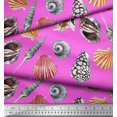 thumbnail image 2 of Soimoi Satin Silk Fabric Colorful Shells Ocean Print Fabric by the Yard 42 Inch Wide, 2 of 3