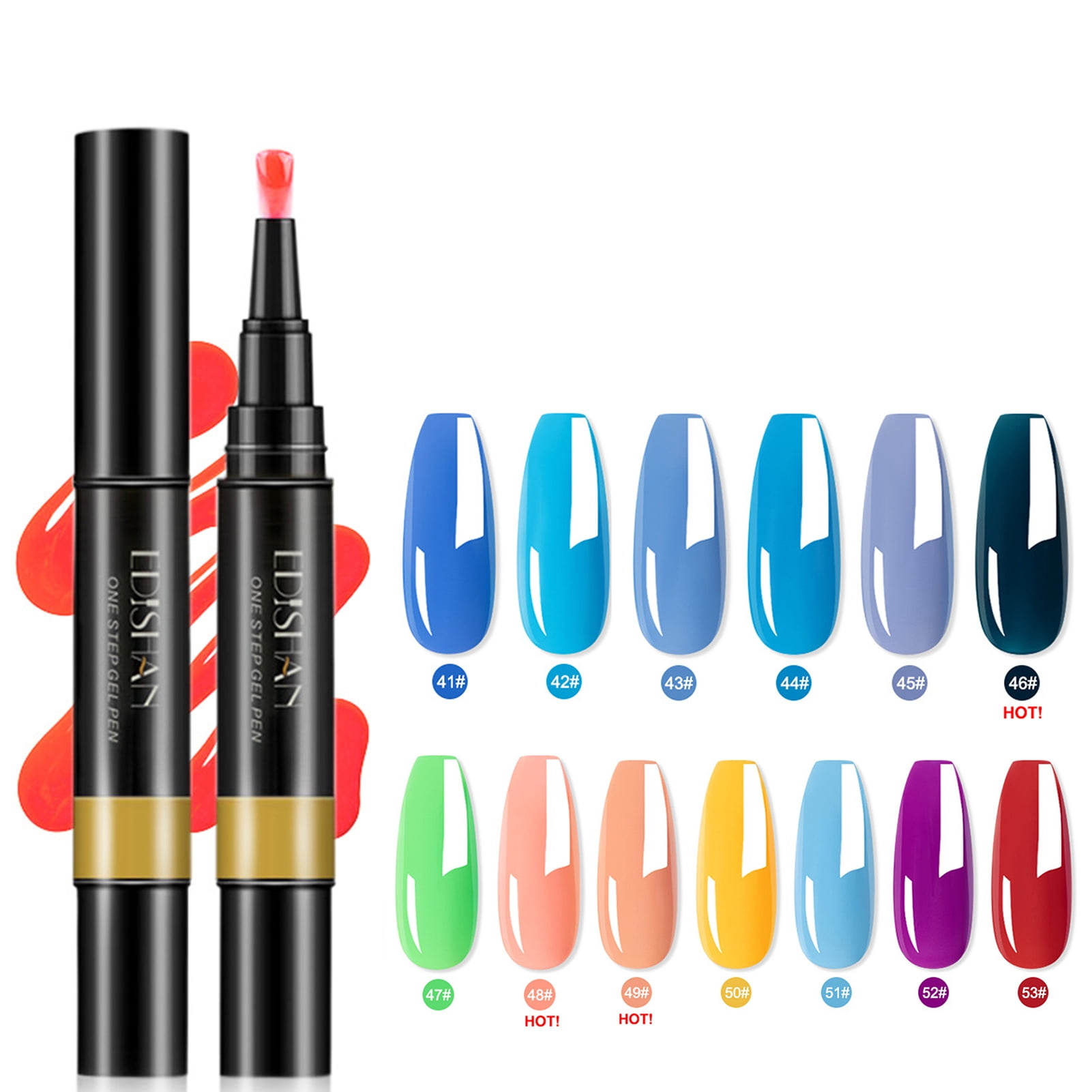Nail Polish Pen High Pigmented Grip Comfortable Labor-saving Fast Dry Long-Lasting Effect Bright Color Waterproof Nail Art UV Gel Polish Pen Nail Varnish Nail Supplies