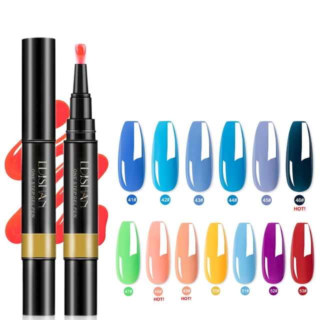 Nail Polish Pen High Pigmented Grip Comfortable Labor-saving Fast Dry Long-Lasting Effect Bright Color Waterproof Nail Art UV Gel Polish Pen Nail Varnish Nail Supplies
