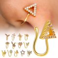 thumbnail image 2 of Jewelry Non-Piercing U-Shaped Nose Clip Micro-Inlaid Zircon Heart Fishtail Crown Nose Stud, 2 of 7