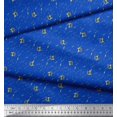 thumbnail image 3 of Soimoi Blue Silk Fabric Abstract & Dollar Symbol Printed Fabric 1 Yard 42 Inch Wide, 3 of 5