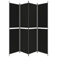 thumbnail image 2 of vidaXL 4-Panel Room Divider Black 200x220 cm Fabric, 2 of 5