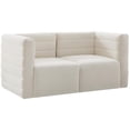 thumbnail image 2 of Meridian Furniture Quincy Canapé Modulaire en Velours Crème, 2 of 27