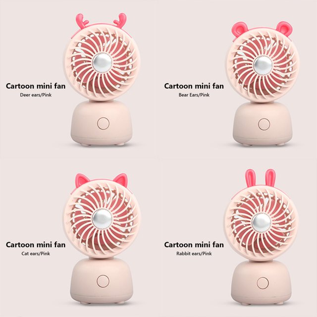 Yhmxh Fan-Desk Fan Portable Fan Box Fan Mini Fan Cute Pet Ears Mini Fan USB Charging Desktop Mini Fan Portable Desktop Mini Fan Mini Fans