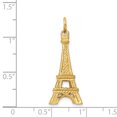 thumbnail image 3 of Pendentif Breloque Collier Tour Eiffel en Or Jaune 14k Voyage Transport Destination, 3 of 7