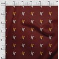 thumbnail image 2 of oneOone Polyester Lycra Maroon Fabric Leaves Block Sewing Material Print Fabric By The Yard 56 Inch Wide, 2 of 4
