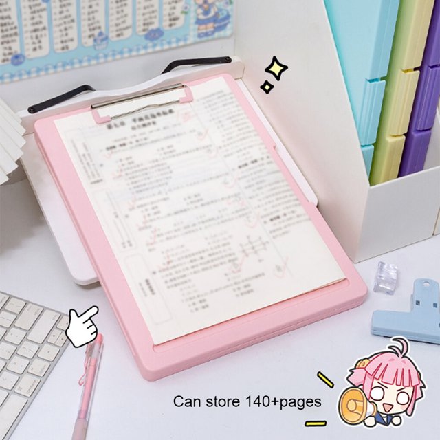 pitrice Storage Bag Writing Clipboard Paper Organizer Simple Style Exquisite Long-lasting Student Accessories Practical Green